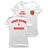 lepni.me Womens Personalised Soccer Jersey Portugal T-Shirt | Portuguese Flag Badge | European Football Championship 2024 (S White Multi Color) view 1