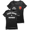 lepni.me Womens Personalised Soccer Jersey Portugal T-Shirt | Portuguese Flag Badge | European Football Championship 2024 (S Black Multi Color) view 1