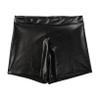 Hularka Women's Sexy Faux Leather Tight Shorts Latex High Waist Booty Shorts Hot Pants Clubwear Black Small view 4