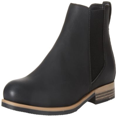 Amazon Essentials Men's Chelsea Boot, Black Faux Leather, 11.5