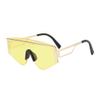 Half Frame Eyebrow One-Piece Ocean Piece UV Proof Sunglasses Men and Women's Metal Glasses (Gold Frame Yellow Flakes) view 1
