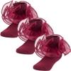 Dicry Baby Girls Double Lace Turn Cuff Socks with Big Ruffle for Kids (3 Pairs Wine Red, 8-10 Years)