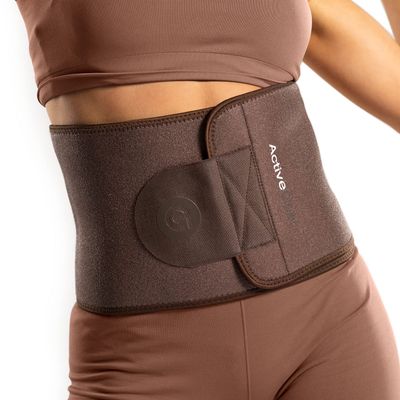 ActiveGear Waist Trainer for Women & Men Skin Colored Sweat Band Waist Trimmer Belt for a Toned Look - Reinforced Trim and Extra Secure Fastening (Cocoa, Medium: 8 x 42)