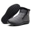 HuangTaiJi Qing Women Winter Warm Zipper Snow Ankle Booties Fur Lined Outdoor Casual Boots Shoes Grey Zipper US 5.5 view 3