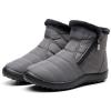 HuangTaiJi Qing Women Winter Warm Zipper Snow Ankle Booties Fur Lined Outdoor Casual Boots Shoes Grey Zipper US 5.5 view 4