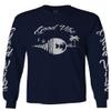 0519. dope Tropical Summer Beach Palm Tree Music Good Vibes Vinyl Streetwear Men's Long Sleeve t Shirt (Characol, 2X Large) Navy Blue view 1