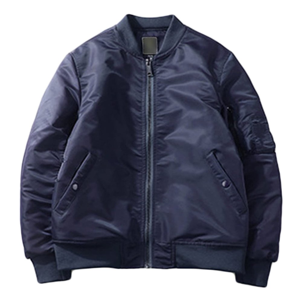 Maiyifu-GJ Men's Lightweight Flight Jacket Spring Casual Softshell Bomber Coat Outwear Vintage Full-Zip Military Windbreaker (Dark Blue,3X-Large)
