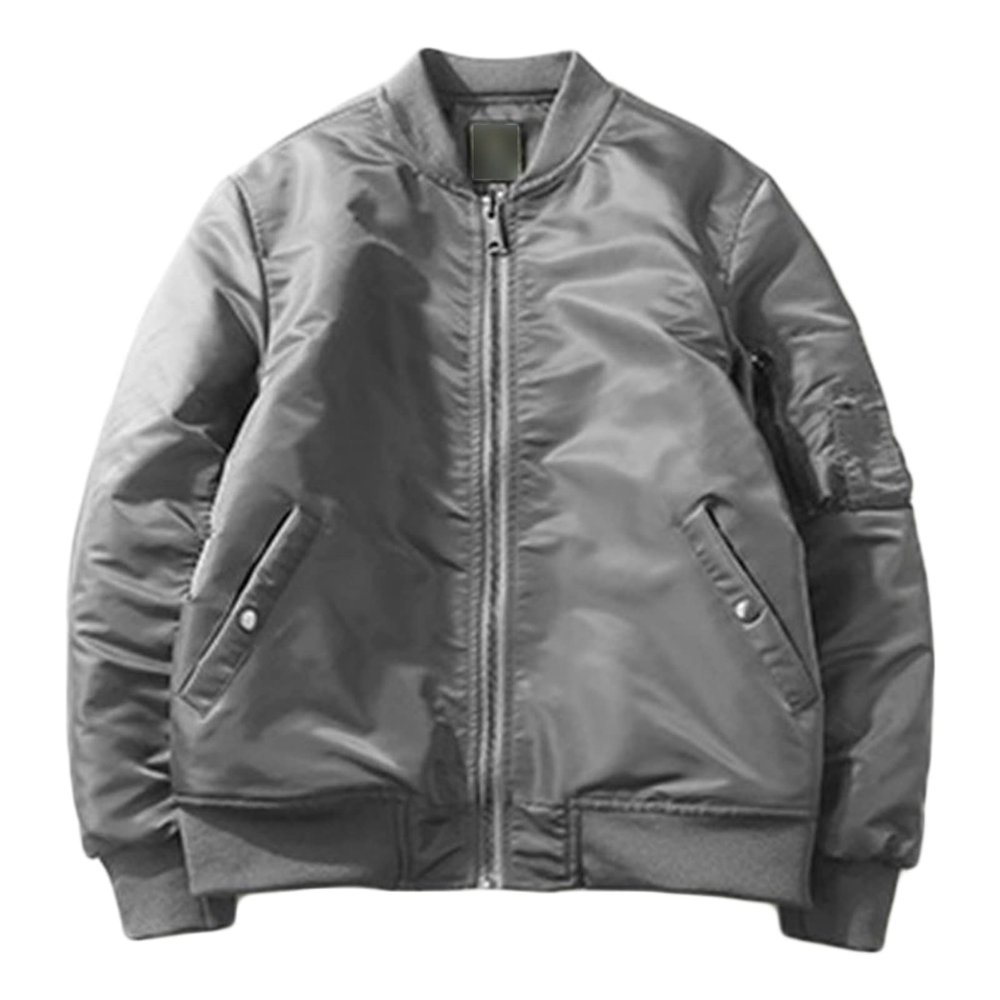 Maiyifu-GJ Men's Lightweight Flight Jacket Spring Casual Softshell Bomber Coat Outwear Vintage Full-Zip Military Windbreaker (Grey,XX-Large)