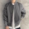 Maiyifu-GJ Men's Lightweight Flight Jacket Spring Casual Softshell Bomber Coat Outwear Vintage Full-Zip Military Windbreaker (Grey,XX-Large) view 2