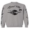 0519. dope Tropical Summer Beach Palm Tree Music Good Vibes Vinyl Streetwear Men's Crewneck Sweatshirt (Light Gray X-Large) view 1