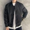 Maiyifu-GJ Men's Lightweight Flight Jacket Spring Casual Softshell Bomber Coat Outwear Vintage Full-Zip Military Windbreaker (Black,4X-Large) view 4