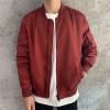 Maiyifu-GJ Men's Lightweight Flight Jacket Spring Casual Softshell Bomber Coat Outwear Vintage Full-Zip Military Windbreaker (Red,XX-Large) view 2