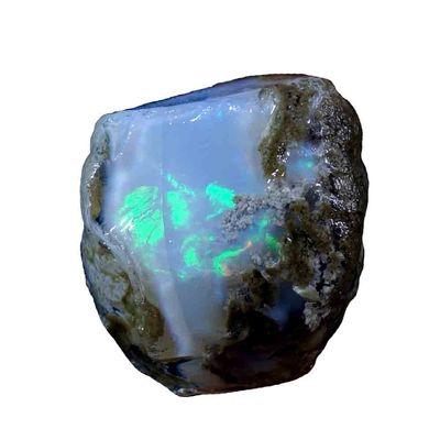 Dabbu 21.95 Cts 100% Natural Play of Color Ethiopian FIRE Opal Rough Gemstone Ethiopian Welo Opal Rough Stone, Raw Crystal,October Birthstone, Jewelry Making Gemstone, Ultra Fire Striking Opal, Opal Rock, Handpicked Stone TRP-107