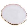 Alipis Ceramic Holder Decoration Trinket Organizer Rings with Agate Circle Display Tray Decorative Bracelet Rim Jewelry White Necklace for Storage Plate Dish Gold view 1