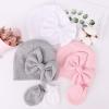 BQUBO Newborn Baby Girls Hats Mittens Set Hospital Hat Beanie Infant Bow Hats Baby Cotton Gloves No Scratch Mittens for 0-6 Months view 3