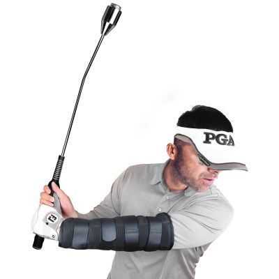 Golf Swing Training Elbow Brace with Golf Swing Trainer Aid Golf Warm-up Stick, Perfect for Amend Chicken Wings and Correction Brace of Golf Swing