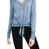 Juniors' Textured Tie-Waist Top Blue Size XS view 3