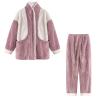 tuduoms Women's Fuzzy Pajama Sets 2 Piece Pjs Cozy Fleece Oversized Pullover Pants Sets Fluffy Sleepwear Soft Warm Lounge Set Purple view 4