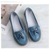 Women's Genuine Leather Platform Loafers Classic Casual Comfort Slip-On Shoes Soft Sole Dress Shoes,Light Blue EU42=9.5 M US view 3
