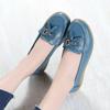 Women's Genuine Leather Platform Loafers Classic Casual Comfort Slip-On Shoes Soft Sole Dress Shoes,Light Blue EU42=9.5 M US view 4
