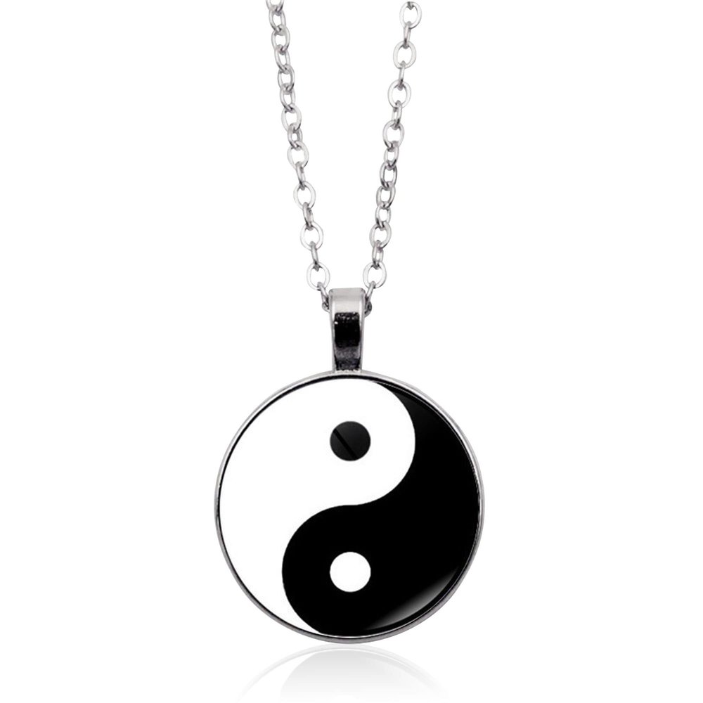 Yin Yang Pendant Necklace Chinese Philosophy Taoist Symbol Talisman Taichi Yoga Stainless Steel Charm Pendant Necklace Necklace for Women Men Girlfriend Boyfriend Valentines Birthday Thanksgiving
