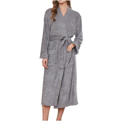 Unisex Soft Terry Robe Womens Mens Lightweight Long Bathrobe Cotton Shower Housecoat Comfy Sleepwear Spa Long Robe