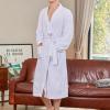 Uillui Unisex Soft Terry Robe Womens Mens Lightweight Long Bathrobe Cotton Shower Housecoat Comfy Sleepwear Spa Long Robe view 2