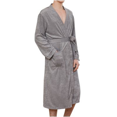 Uillui Unisex Soft Terry Robe Womens Mens Lightweight Long Bathrobe Cotton Shower Housecoat Comfy Sleepwear Spa Long Robe
