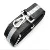 CRAFTMEMORE Wide Black Shoulder Strap Adjustable Bag Handle Crossbody Nylon Belt Replacement (Silver Metallic JK04) view 3