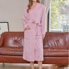 Uillui Unisex Soft Terry Robe Womens Mens Lightweight Long Bathrobe Cotton Shower Housecoat Comfy Sleepwear Spa Long Robe view 2