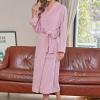 Uillui Unisex Soft Terry Robe Womens Mens Lightweight Long Bathrobe Cotton Shower Housecoat Comfy Sleepwear Spa Long Robe view 4