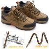DELELE 2 Pair Round Boot Laces Outdoor Hiking Walking Shoelaces Black Maroon Striped Shoe Lace Work Shoe Strings 34 inch view 2