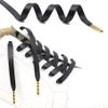 DELELE Flat PU Leather Laces: Waterproof Shoelaces for Sneakers Boot 2 Pair Black With Gold Aglet 63 inch view 3