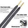 DELELE Flat PU Leather Laces: Waterproof Shoelaces for Sneakers Boot 2 Pair Black With Gold Aglet 63 inch view 4
