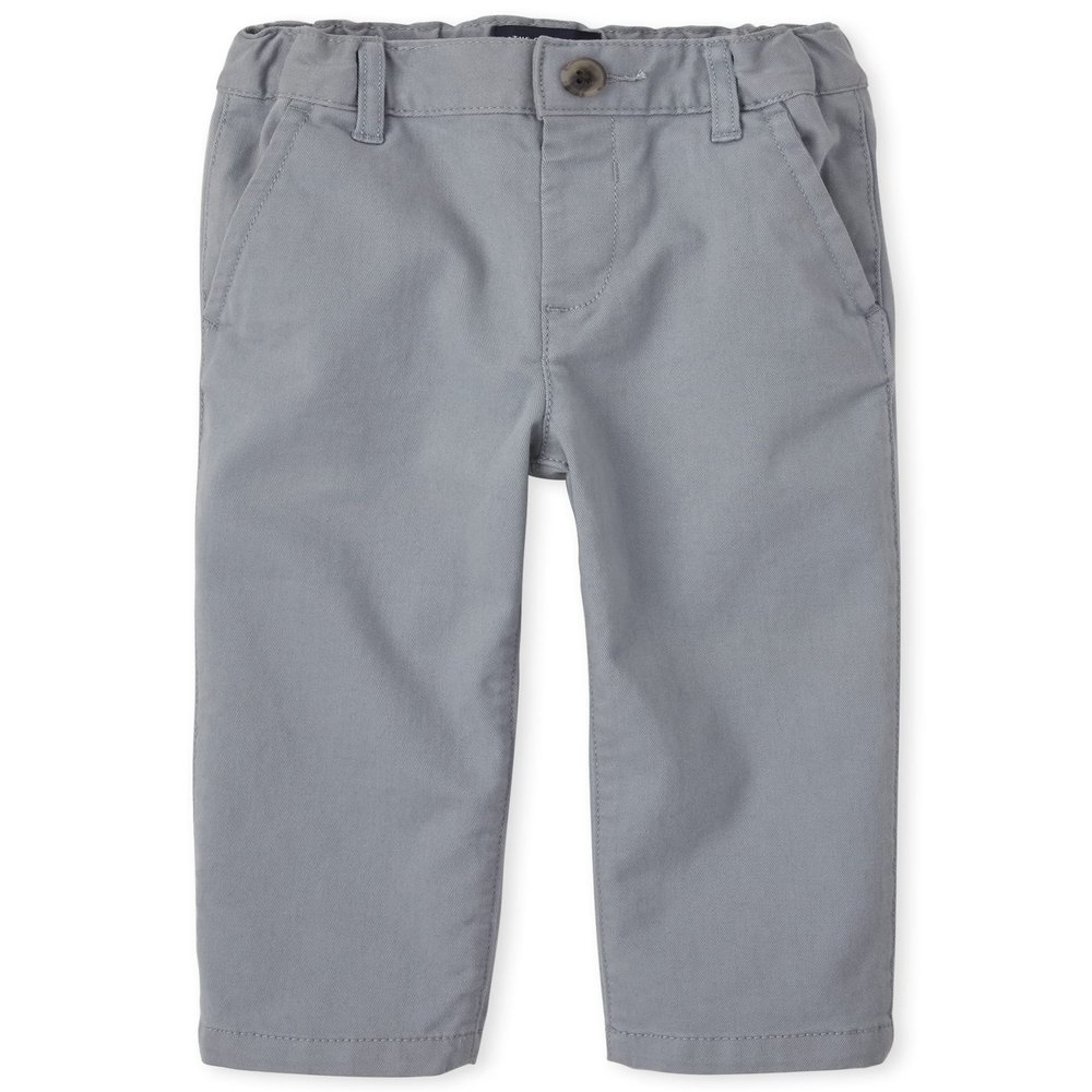 The Children's Place Baby Boys and Toddler Stretch Chino Pants, Fin Gray Single, 2T US