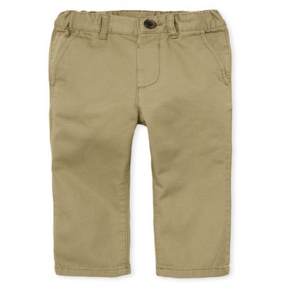The Children's Place Baby Boys and Toddler Stretch Chino Pants, Flax Single, 12-18 Months US