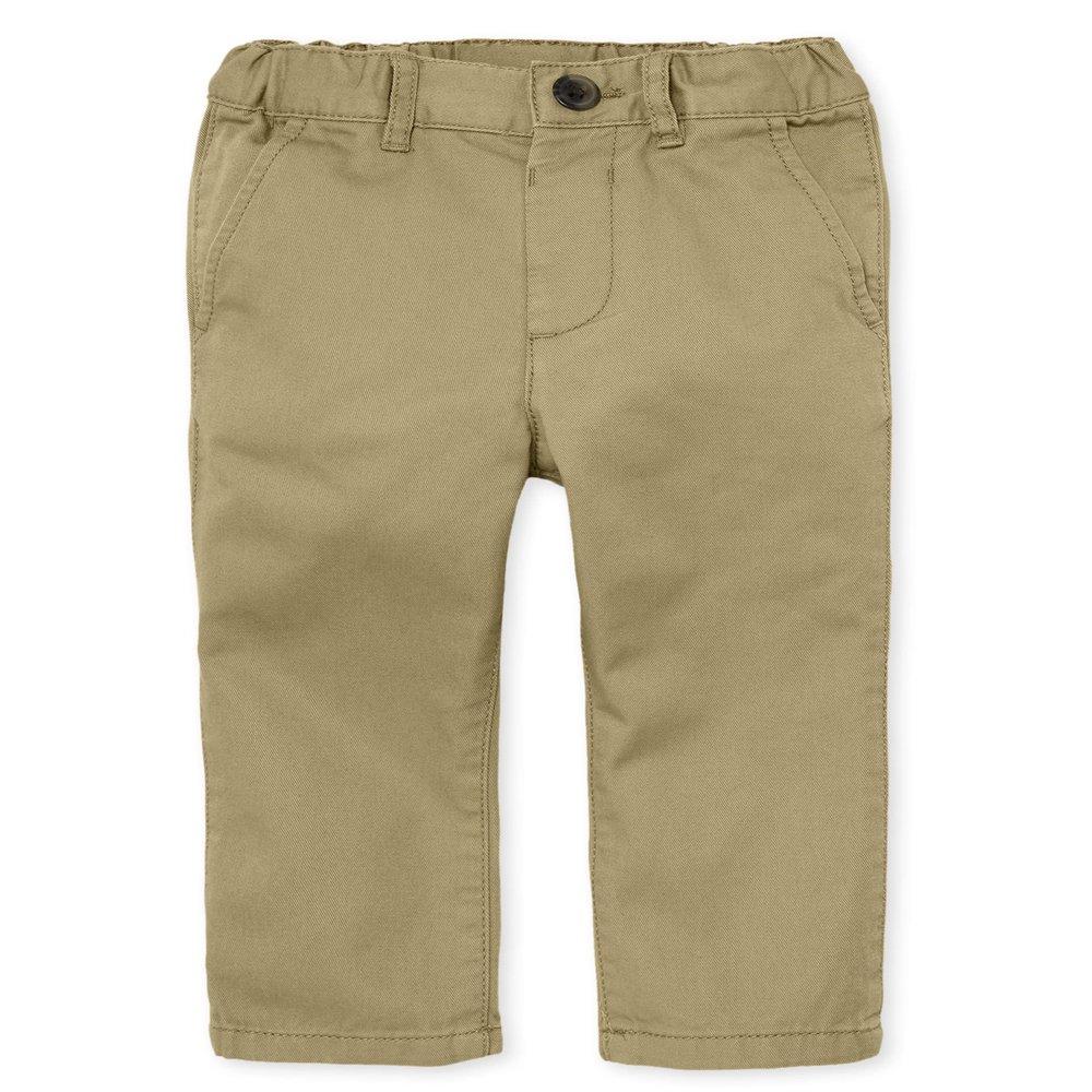 The Children's Place Baby Boys and Toddler Stretch Chino Pants, Flax Single, 12-18 Months US
