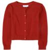 The Children's Place Girls Solid Cardigan Sweater, Ruby Single, Medium US view 1
