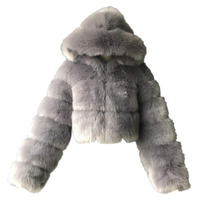 TIMIFIS Plus Size Fur Coat for Women Winter Fleece Jackets with Hood Thicken Warm Cardigan Fleeced Lined Overcoats