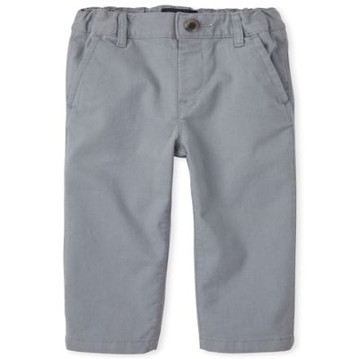 The Children's Place Baby Boys and Toddler Stretch Chino Pants, Fin Gray Single, 6-9 Months US