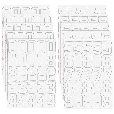 204 Pieces Sports Helmet Numbers Sticker, Hockey Helmet Stickers 1.25 Inch Vinyl Helmet Numbers Decals Self Adhesive Hockey Helmet Stickers for Baseball Hockey Football Lacrosse Batting
