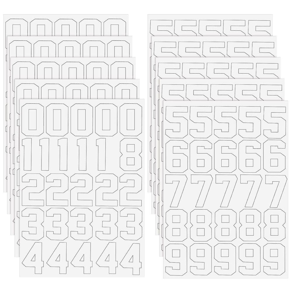 204 Pieces Sports Helmet Numbers Sticker, Hockey Helmet Stickers 1.25 Inch Vinyl Helmet Numbers Decals Self Adhesive Hockey Helmet Stickers for Baseball Hockey Football Lacrosse Batting