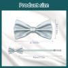 PAFUWEI Men's Pre-Tied Bow Tie, Tux Bowtie Solid Color Neck Bow Ties Adjustable Length Formal Satin Bow Tie for Wedding Party (Polyester, Silver) view 2