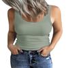 GEMBERA Women's Sleeveless Scoop Neck Ribbed Tank Tops Fitted Basic Cami Tee Shirts(Sage Green,M) view 1