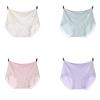 4 Pack Women Plus Size Seamless Panties High Waist Breathable Cotton Crotch Underwear with Cute Bow Lace Stretch Briefs (Color : Print Combination E, Size : 2XL) view 1