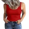 GEMBERA Women's Sleeveless Scoop Neck Ribbed Tank Tops Fitted Basic Cami Tee Shirts(Red,XS) view 1