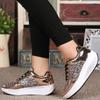 HINDOLA Women's Walking Shoes Sequin Lightweight Non Slip Tennis Sneakers Comfort Wedge Platform Athletic Running Shoes Gold view 3