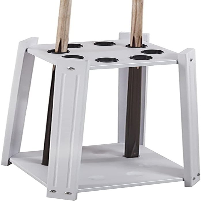 SLLSHG White Floor Stand Pool Stick Holder, Small Modern Cue Rack Display Stand for Game Room Golf Clubs - Holds 8 Billiard Cues, Tall 60cm