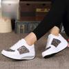HINDOLA Women's Walking Shoes Sequin Lightweight Non Slip Tennis Sneakers Comfort Wedge Platform Athletic Running Shoes White view 2