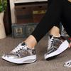 HINDOLA Women's Walking Shoes Sequin Lightweight Non Slip Tennis Sneakers Comfort Wedge Platform Athletic Running Shoes Silver view 2